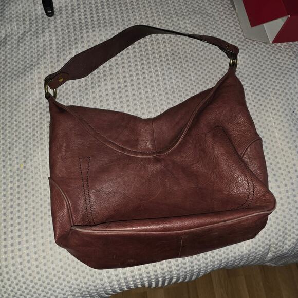 Frye Handbags - FRYE BROWN CAMPUS LEATHER HOBO BAG